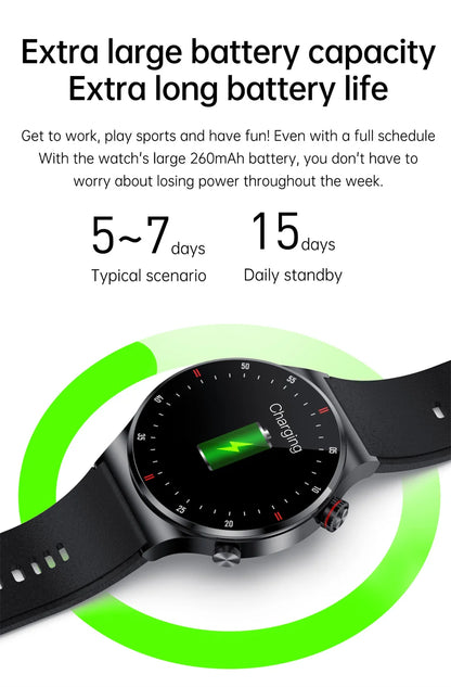 Men’s Bluetooth Call Smart Watch with GPS – AMOLED Full Screen Fitness Tracker for iOS & Android