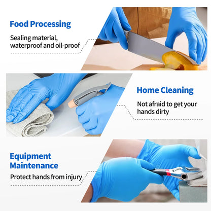 200/400 PCS Nitrile Disposable Gloves Powder Free Latex Free Food Handling Cleaning