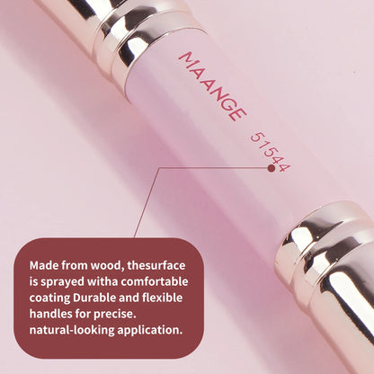 MAANGE 4-Piece Makeup Brush Set with Case – Dual-Ended Foundation, Powder & Eyeshadow Brushes