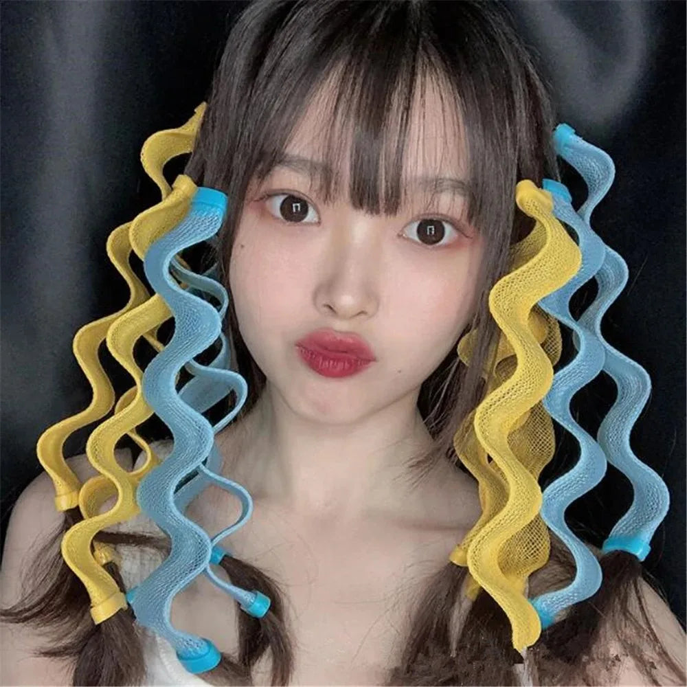 12-Pack Heatless Hair Curlers – Soft Bendy Roller Rods for Waves & Curls, No Heat Styling Tools