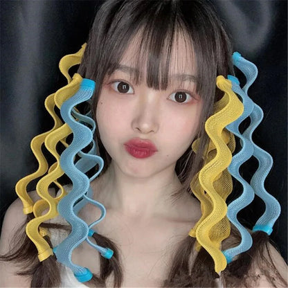 12-Pack Heatless Hair Curlers – Soft Bendy Roller Rods for Waves & Curls, No Heat Styling Tools