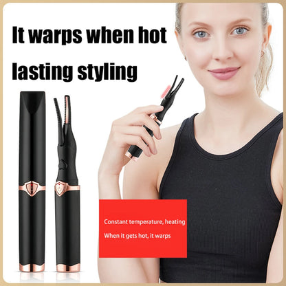 Portable Heated Eyelash Curler – 3 Temperature Modes, USB Rechargeable Lash Curling Tool for Natural & False Eyelashes