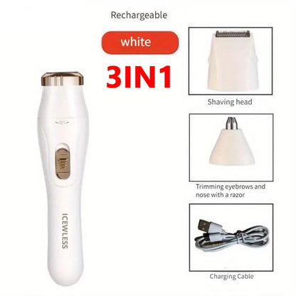 Electric Hair Trimmer for Women – Waterproof, Painless Razor for Bikini, Arms, Legs, and Face Hair Removal