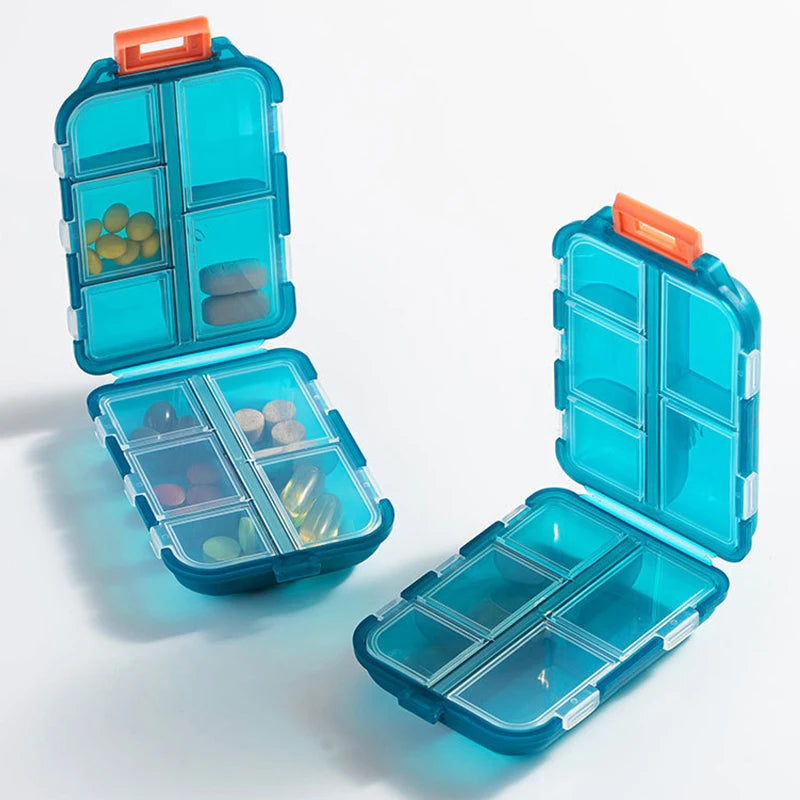 Weekly Pill Organizer Box – 7 Day Portable Travel Medicine Case with 14 Compartments for Pills, Vitamins & Supplements