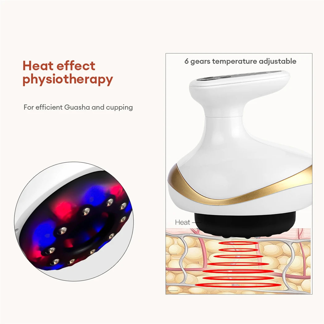 Electric EMS Body Massager with LCD Display – Cupping, Gua Sha & Vacuum Massage Device with Infrared Heating