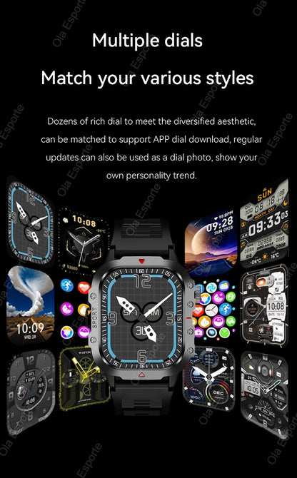 Men’s Smart Watch Bluetooth Call – LED Touch Screen Fitness Tracker with Multi-Sport Modes, Smart Notifications (Android & iOS)
