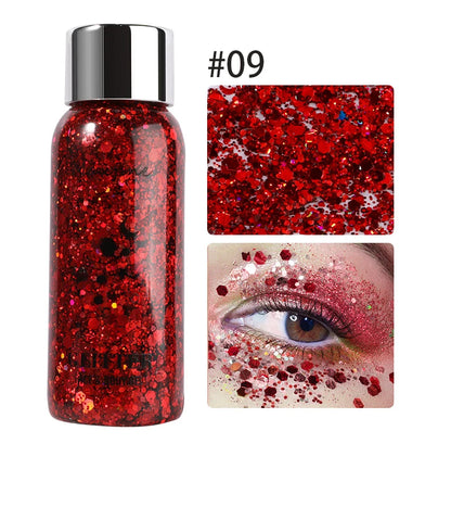Body Glitter Gel with Sequins – Long-Lasting Face, Eyes & Hair Makeup for Festivals, Parties & Mermaid Looks