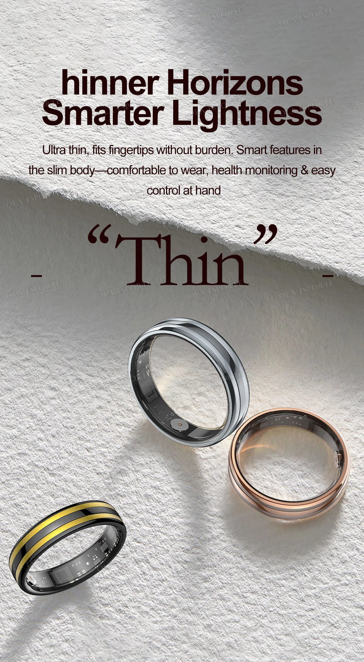 Smart Ring Fitness Tracker Heart Rate Sleep Monitor Waterproof for Android iOS