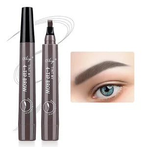 4 Tip Eyebrow Pencil Waterproof Long Lasting Micro Fork Brow Pen Natural Look