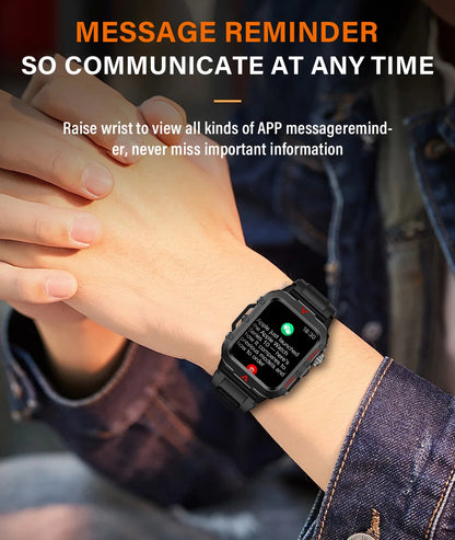 LAXASFIT Men’s Smart Watch with LED Flashlight | Bluetooth Call Sports Watch | Fitness & Activity Tracker