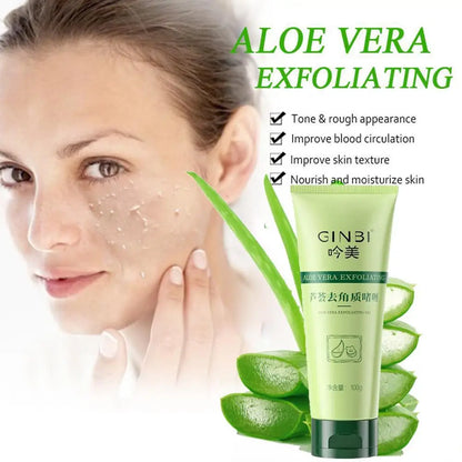 Aloe Vera Face Exfoliating Gel Scrub – Gentle Facial Cleanser, Removes Impurities, Moisturizes & Helps Reduce Pores – 30g / 100g