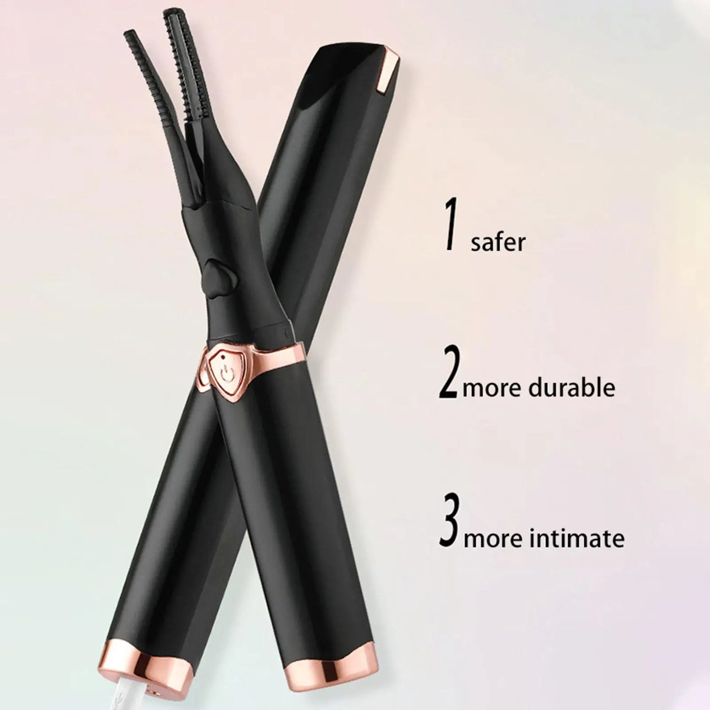 Portable Heated Eyelash Curler – 3 Temperature Modes, USB Rechargeable Lash Curling Tool for Natural & False Eyelashes