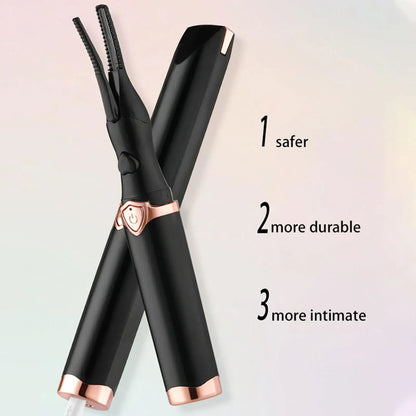 Portable Heated Eyelash Curler – 3 Temperature Modes, USB Rechargeable Lash Curling Tool for Natural & False Eyelashes