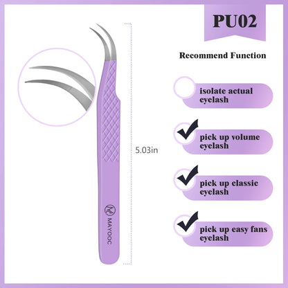 Eyelash Extension Tweezers with Fiber Tips – High-Precision, Anti-Static Lash Tools for Makeup Artists