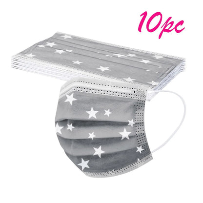 50PCS 3-Ply Disposable Face Masks with Ear Loops – Breathable Protective Masks for Adults, Bulk Pack Mascarillas Desechables