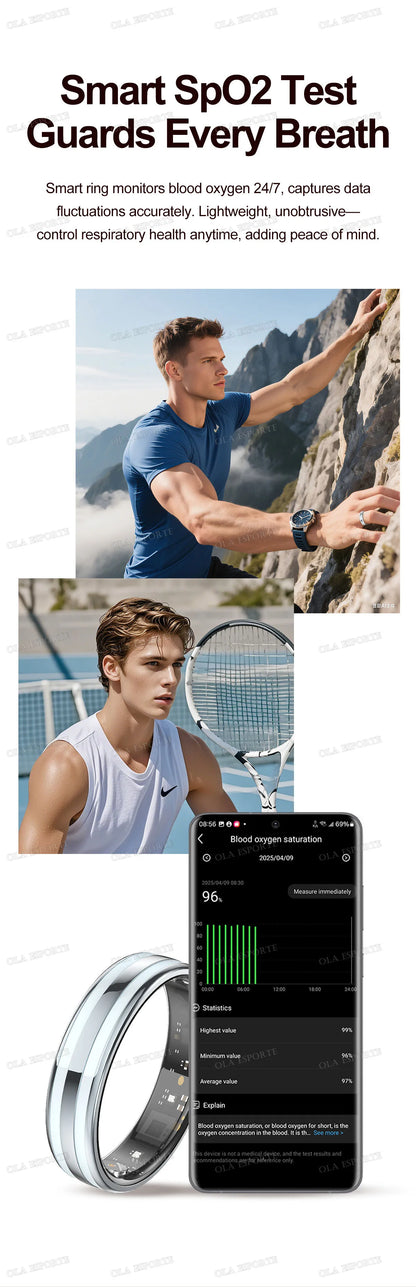 Smart Ring Fitness Tracker Heart Rate Sleep Monitor Waterproof for Android iOS