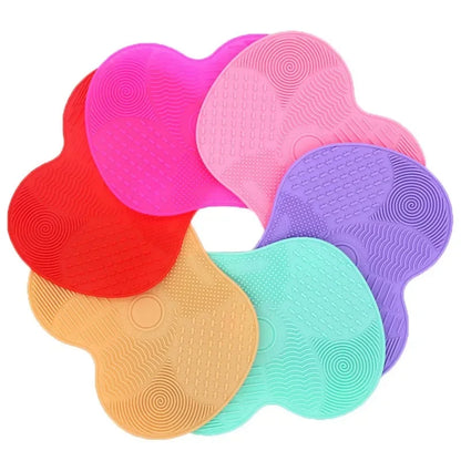 Silicone Makeup Brush Cleaning Mat – Colorful Textured Scrubber Pad for Deep Cleaning Cosmetic Brushes