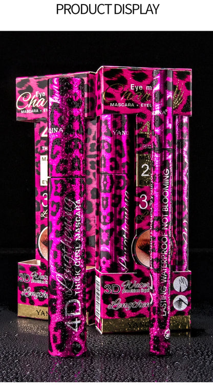 ANQINA 4D Waterproof Mascara & Liquid Eyeliner Set – Long-Lasting Curling Eye Makeup (Full Size)