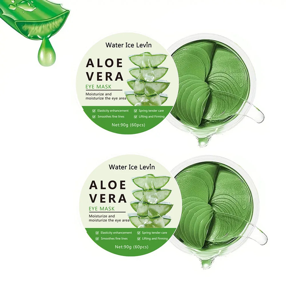 60pcs Aloe Vera Collagen Eye Masks – Anti-Dark Circles, Puffy Eyes, Moisturizing & Firming Under Eye Patches for Skincare