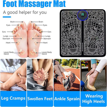 EMS Foot Massager Pad – USB Rechargeable Acupressure & Reflexology Mat for Muscle Stimulation, Pain Relief, and Improved Circulation