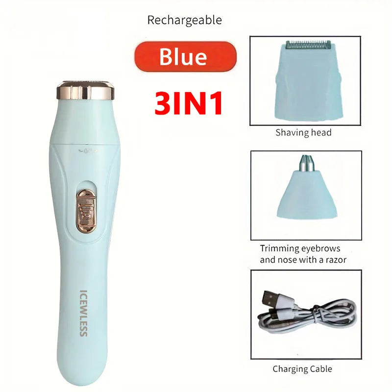 Electric Hair Trimmer for Women – Waterproof, Painless Razor for Bikini, Arms, Legs, and Face Hair Removal