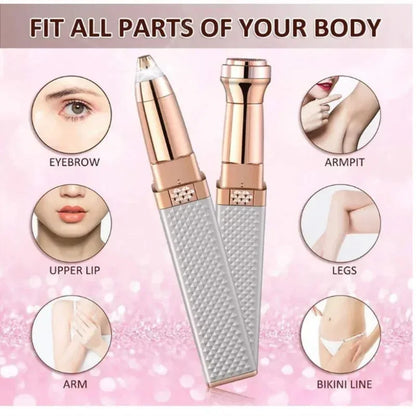 1PC Rechargeable 2-in-1 Eyebrow Razor & Facial Hair Shaver with LED Light – Painless Peach Fuzz, Eyebrow, Lip & Facial Hair Removerver Electric Eyebrow Shaver Women's Hair Remover