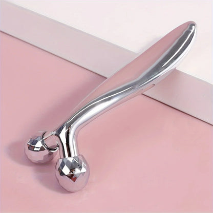 6-Piece Stainless Steel Facial Care Tool Set – Ice Roller, Gua Sha Scraper & Storage Bag