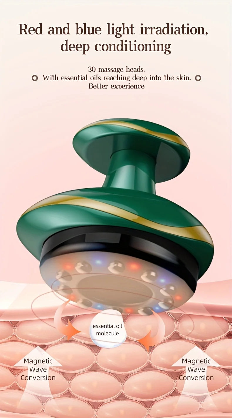 Electric Meridian Massage Brush Body Cupping Scraping Massager for Back & Abdomen