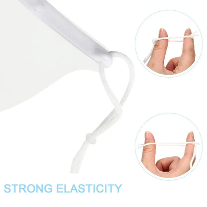 5-Pack Reusable Transparent Anti-Fog Face Shields – Plastic Mouth Covers for Restaurant, School, Salon, Beauty, or Tattoo Use