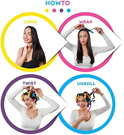 42-Piece Flexible Foam Hair Curling Rods Set – No-Heat Flexi Rods, Twist Hair Rollers for DIY Curls & Waves