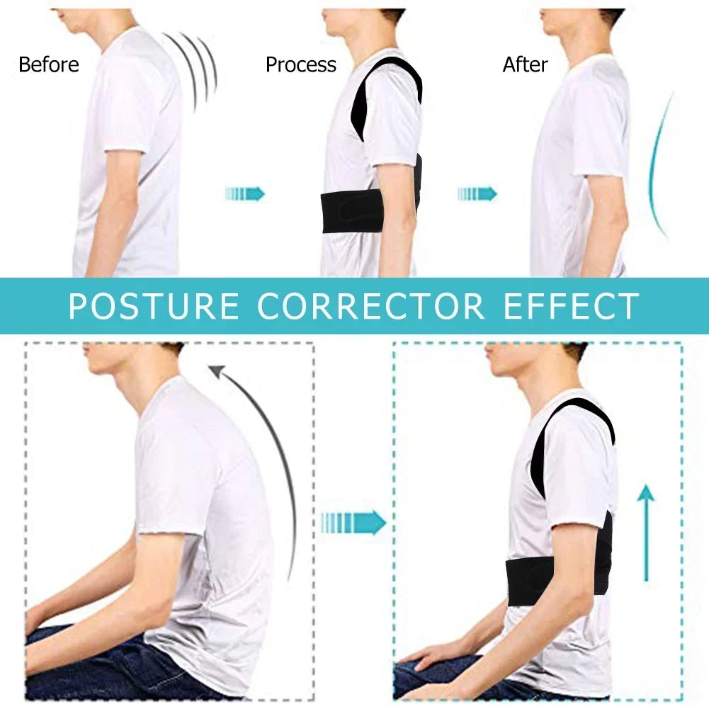 Adjustable Back Posture Corrector Brace Shoulder Support Belt Spine Trainer