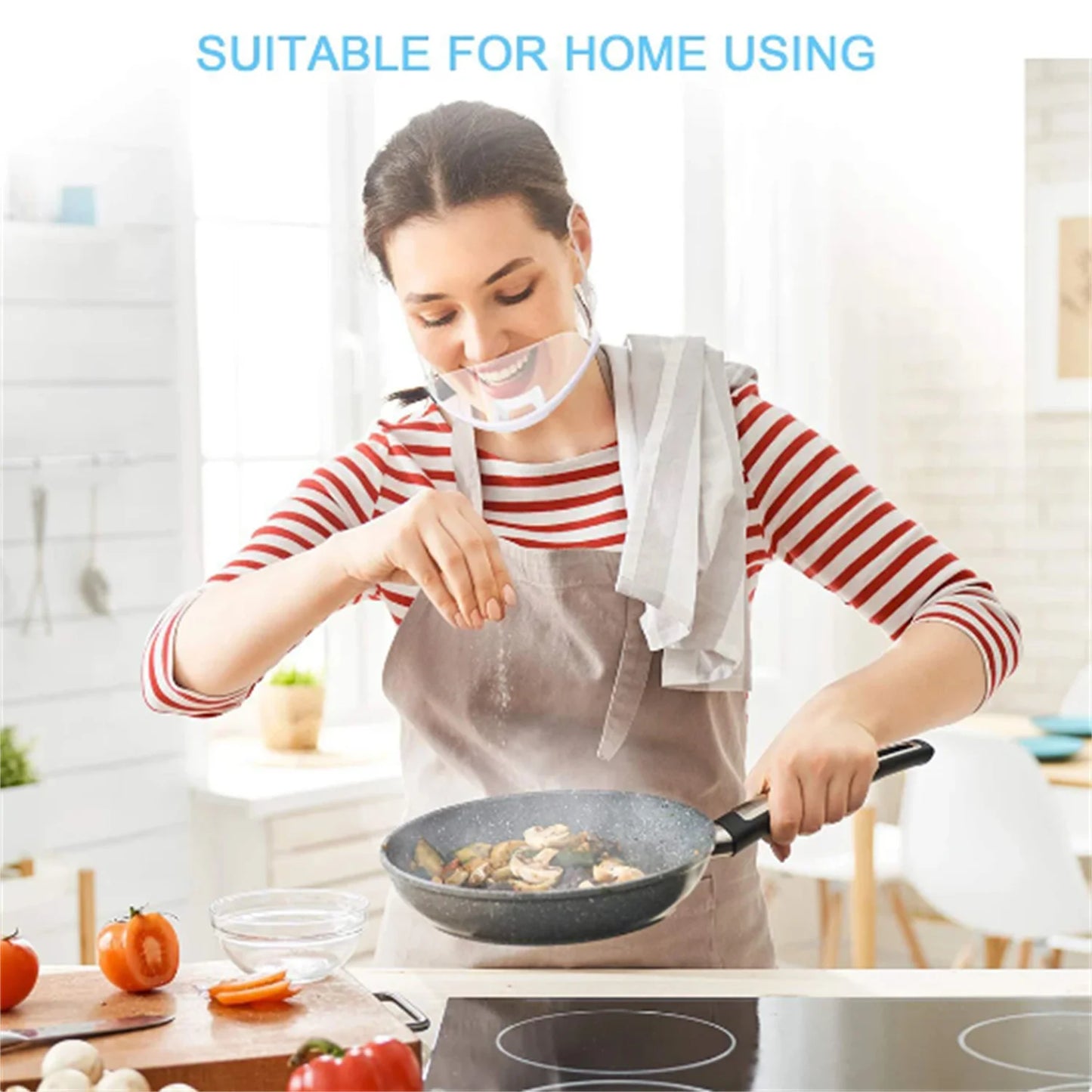 5/10/20 Pcs Reusable Transparent Anti-Fog Face Shields – Clear Plastic Mouth Covers for Restaurant, School, Salon, Beauty, and Tattoo Use