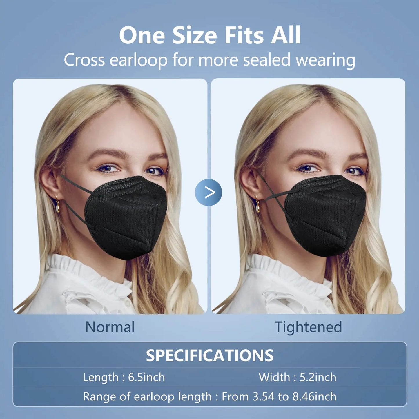 KN95 Face Masks 5-Layer Protective Masks Individually Wrapped Breathable Foldable
