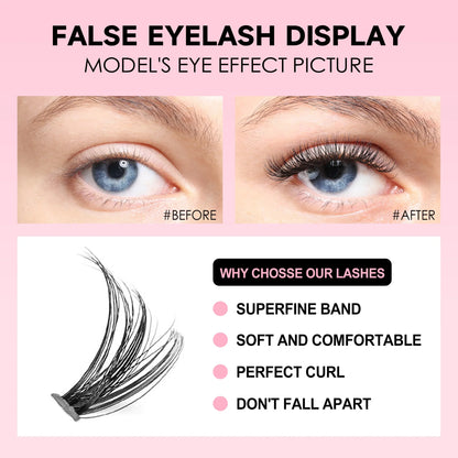 DIY Lash Extension Kit 200PCS Cluster Lashes 8–14mm w/ Bond Seal & Tweezers