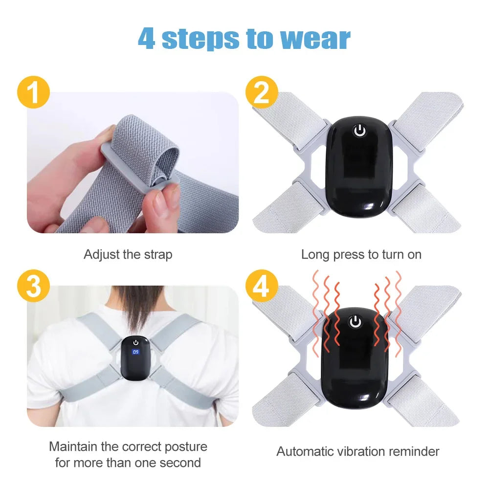 Smart Posture Corrector with Sensor – Invisible Back Support Belt & Hunchback Reminder for Adults and Kids