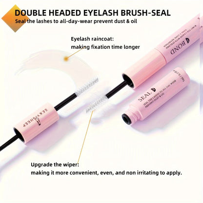 Lash Bond & Seal 10ml with 5ml Lash Glue Remover Kit – DIY Lash Extension Set with Tweezers & Eyelash Curler, Long-Lasting Lash Adhesive