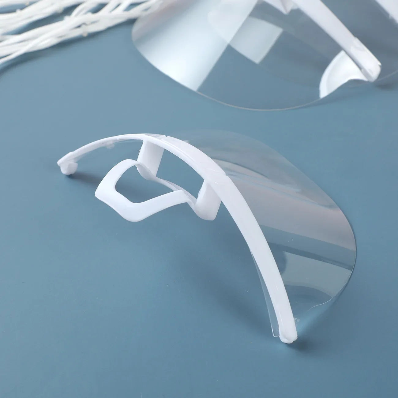 5-Pack Reusable Transparent Anti-Fog Face Shields – Plastic Mouth Covers for Restaurant, School, Salon, Beauty, or Tattoo Use