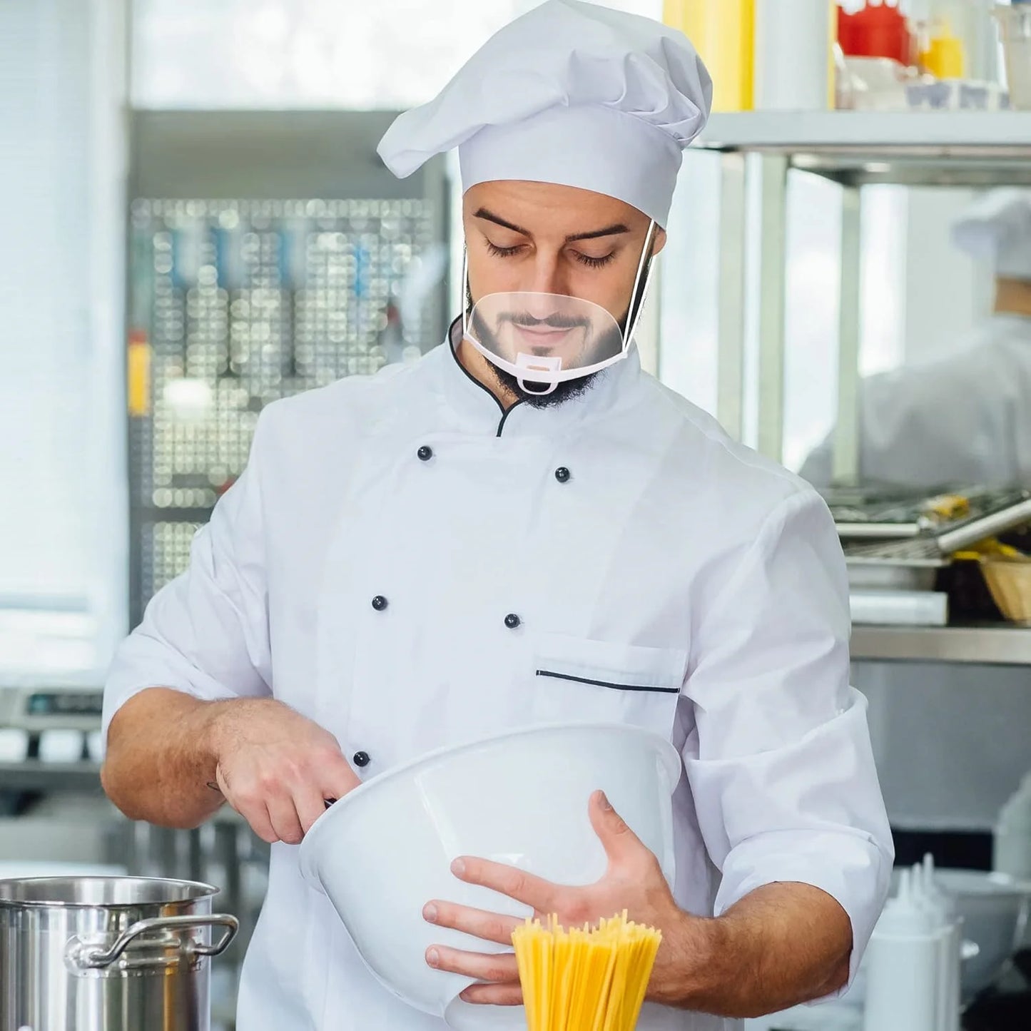 5/10/20 Pcs Reusable Transparent Anti-Fog Face Shields – Clear Plastic Mouth Covers for Restaurant, School, Salon, Beauty, and Tattoo Use