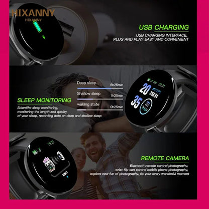 XMSJ Smart Watch Fitness Tracker | Heart Rate & Sleep Monitor | Activity Tracker | Round Touch Screen | Android & iOS