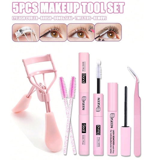 Lash Bond & Seal 10ml with 5ml Lash Glue Remover Kit – DIY Lash Extension Set with Tweezers & Eyelash Curler, Long-Lasting Lash Adhesive