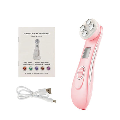 5-in-1 RF EMS LED Photon Beauty Device – Skin Lifting, Anti-Wrinkle & Tightening Facial Massager