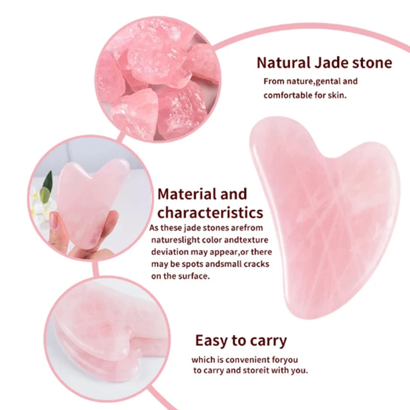 Natural Jade Gua Sha Facial Massage Tool – Face & Neck Beauty Scraping Stone, Manual Skin Care Tool