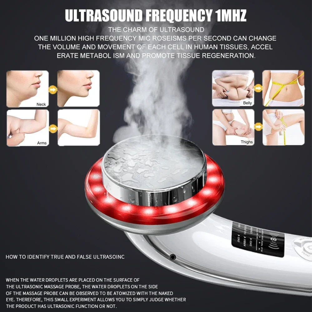 6-in-1 EMS Ultrasonic Body Slimming & Face Lifting Massager Machine – Infrared Therapy