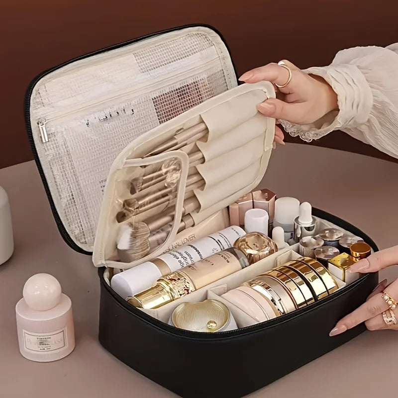 Large Capacity Women's Cosmetic Bag – Detachable Travel Makeup Organizer, Toiletry Storage & Wash Kit Case