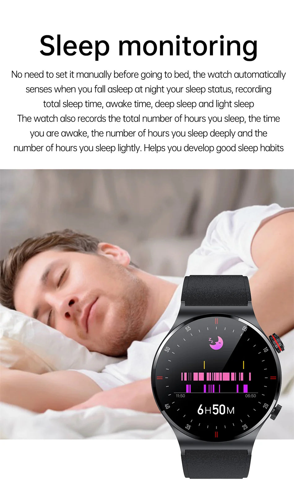 Men’s Bluetooth Call Smart Watch with GPS – AMOLED Full Screen Fitness Tracker for iOS & Android