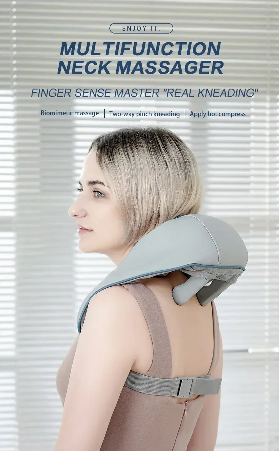 Smart Electric Heated Neck Massager Shawl – Portable Shiatsu Kneading Device for Muscle Relief & Relaxation