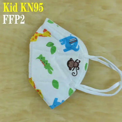 Kids KN95/FFP2 Face Masks – 5-Layer Protective Cartoon Design, Comfortable CE-Certified Disposable Masks for Boys & Girls (Ages 3–15)