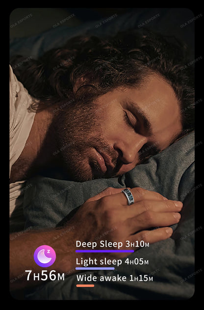 Smart Ring with Touch Display Heart Rate Sleep Tracker IP68 Waterproof Android iOS