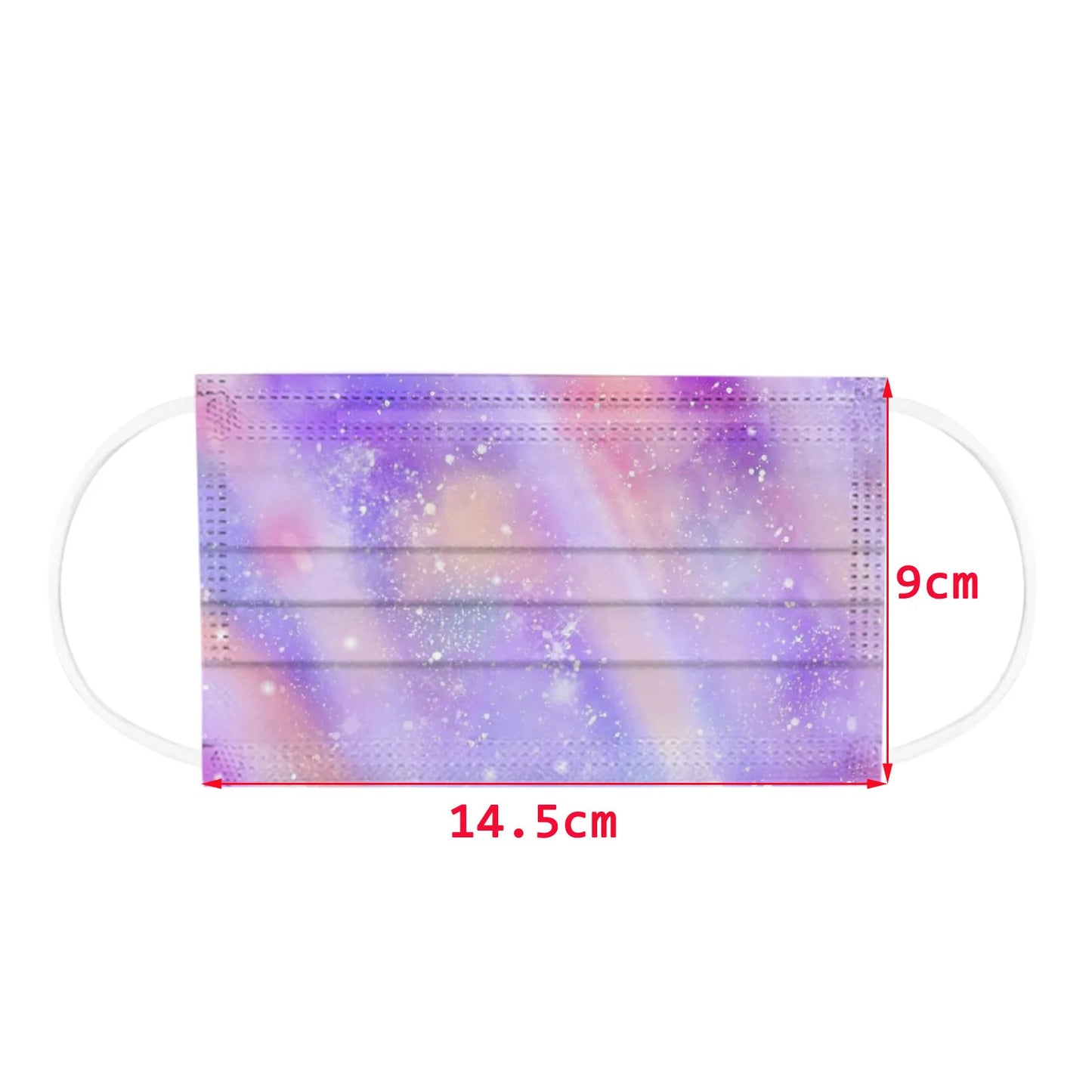 Children’s Gradient Star Disposable Face Masks – 3-Ply Non-Woven, Outdoor Use, Cute Printed Design (50 Pack)