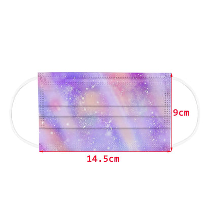 Children’s Gradient Star Disposable Face Masks – 3-Ply Non-Woven, Outdoor Use, Cute Printed Design (50 Pack)